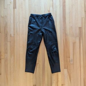Women's Black Genuine Leather Pants